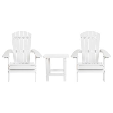 Flash Furniture Charlestown 3-Piece Folding Adirondack Set in White, , large