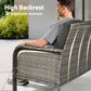 HOMLUX 4-Piece Patio Conversation Set with Grey Wicker in Black, , large