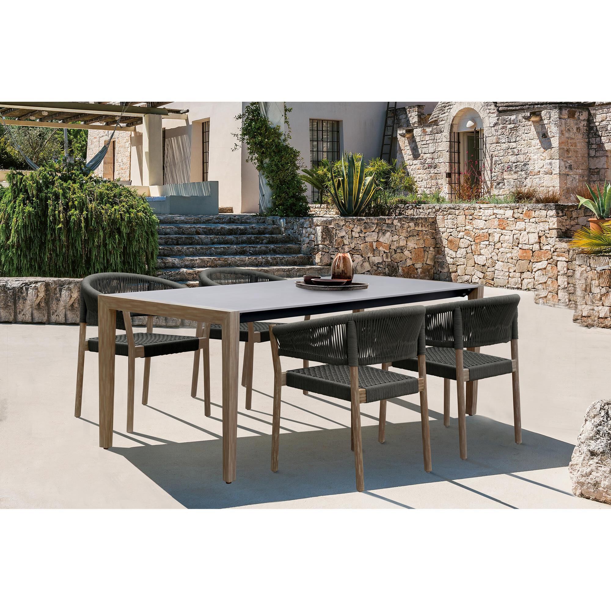 Blue River Santo Patio Dining Chair in Charcoal Eucalyptus Set of