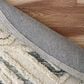 L&R Resources Sinuous Geometric Motif 6" Round Cream, Blue and Gray Area Rug, , large