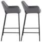 LumiSource Daniella Bar Stool with Grey Upholstery in Black (Set of 2), , large