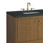 James Martin Hudson 36" Single Bathroom Vanity in Honey Oak with 3 cm Charcoal Soapstone Silestone Top and Rectangular Sink, , large