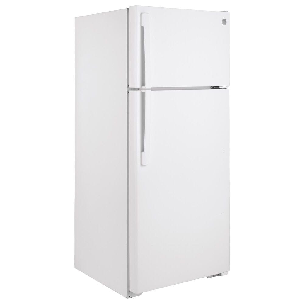GE Appliances 17.5 Cu. Ft. Top Freezer Refrigerator with Edge-to-Edge Glass Shelves in White, , large