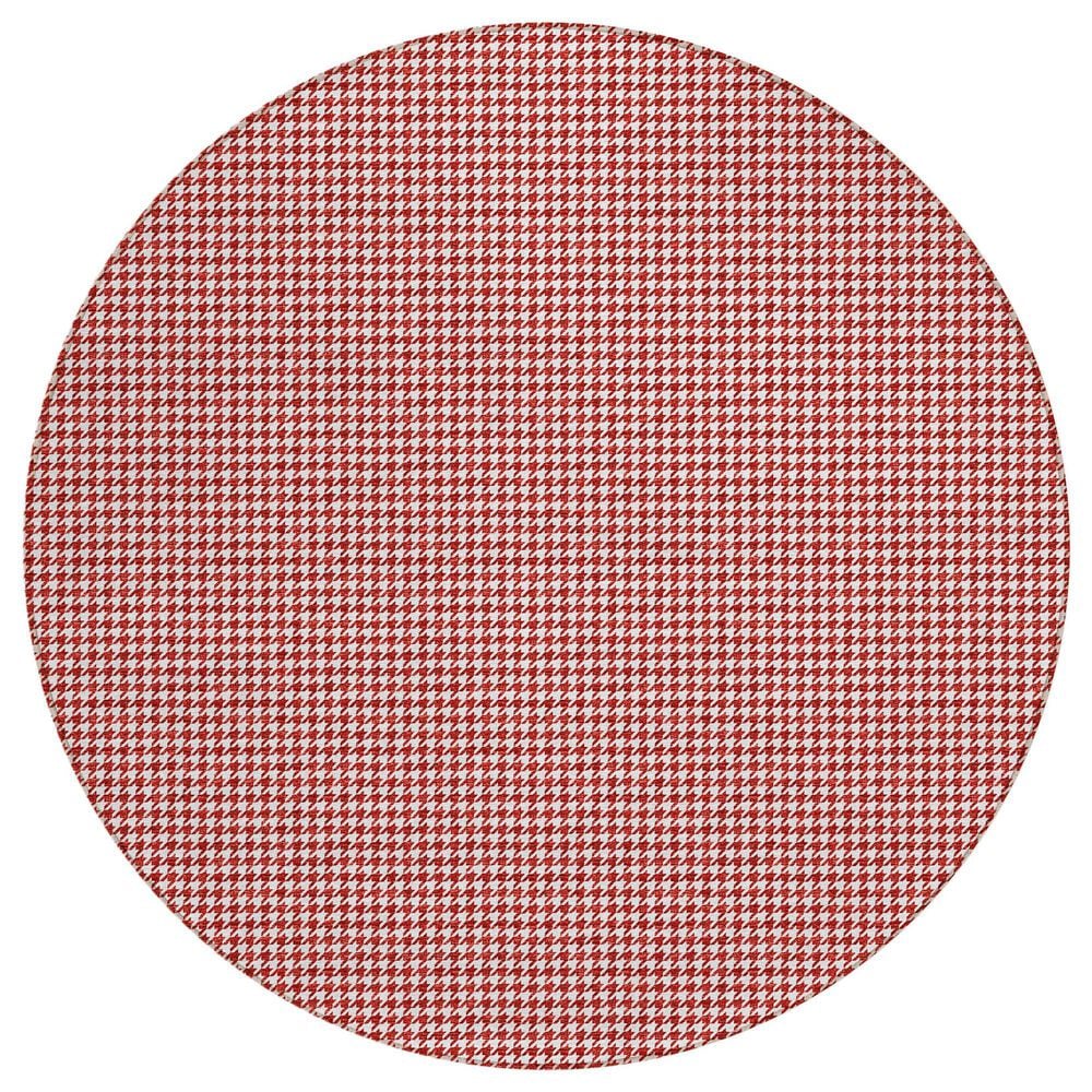 Dalyn Rug Company Hinton 4" Round Red Indoor/Outdoor Area Rug, , large