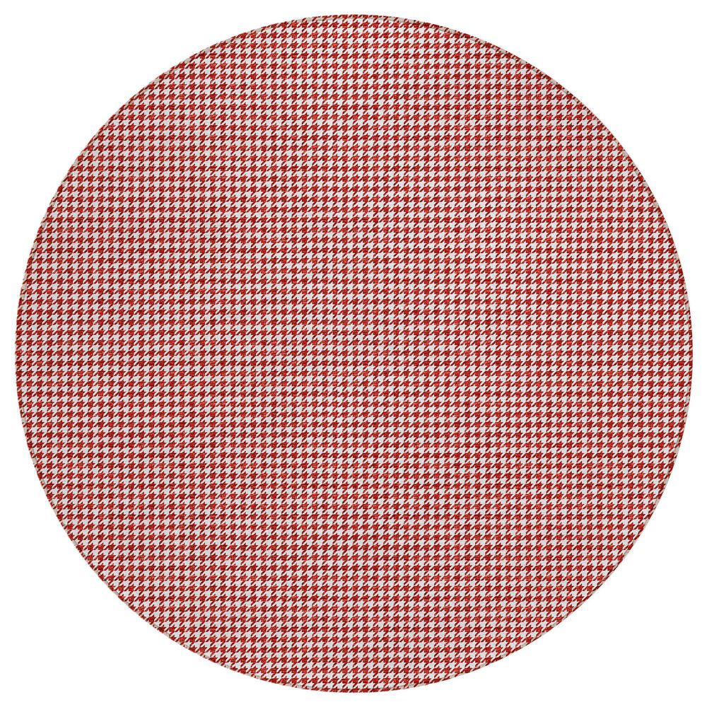 Dalyn Rug Company Hinton 4" Round Red Indoor/Outdoor Area Rug, , large