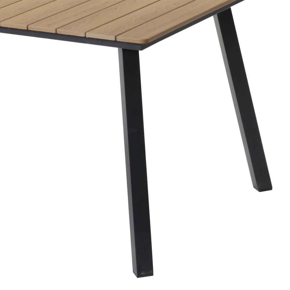 Hearth and Haven Outdoor Rectangular Dining Table with Umbrella Hole in Yellow - Table Only, , large