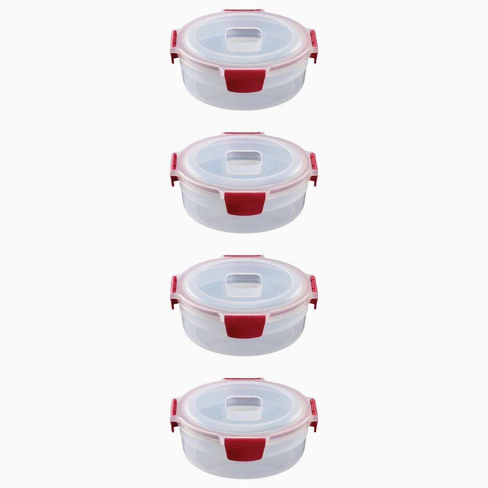 Joseph Joseph Nest Lock 8-Piece Round Food Container Set in Red, , large