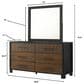 Crown Mark Nemy 5 Piece King LED Panel Bedroom Set in Brown, , large