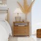 Butler Specialty Company Nora 2-Drawer Wide Nightstand with Open Shelf in Light Natural Brown, , large