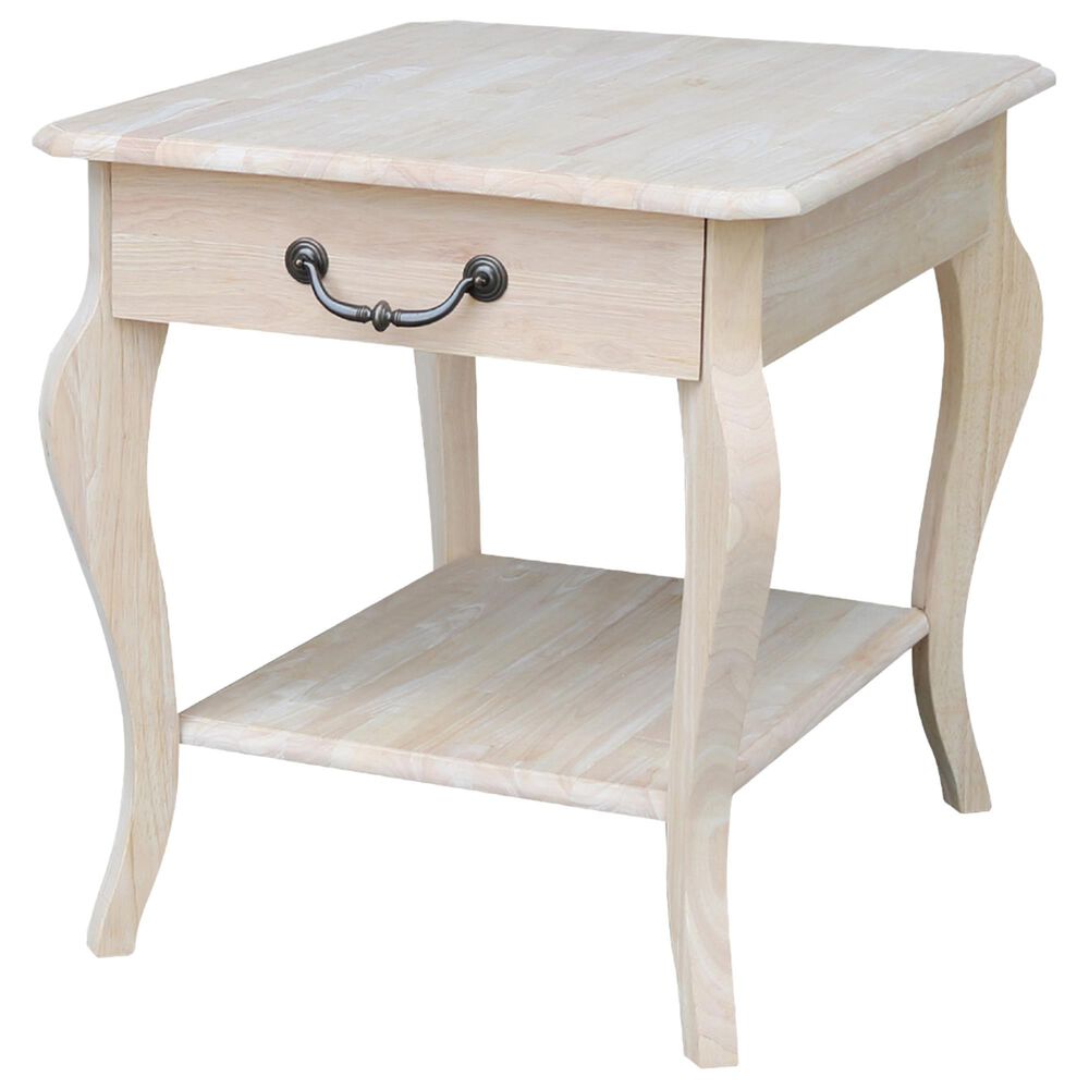 International Concepts Cambria 1-Drawer End Table in Unfinished, , large
