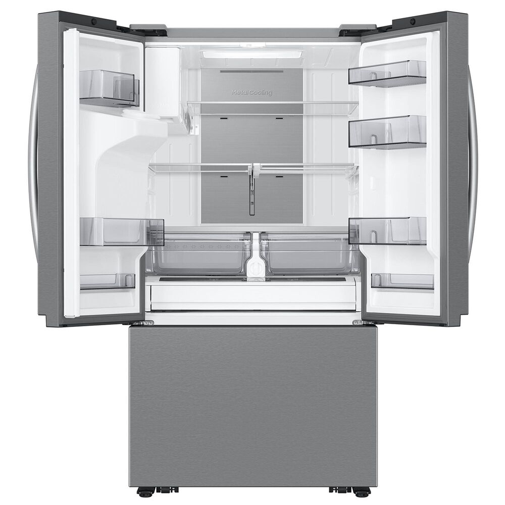 Samsung 4pc Kitchen Package with 31 Cu. Ft. 3-Door French Door Refrigerator, 6.3 Cu. Ft. Freestanding Electric Range with Air Fry and Wi-Fi, 1.7 Cu. Ft. Over-the-Range Microwave, and 24&quot; Built-In Dishwasher with Adjustable Rack in Stainless Steel, , large