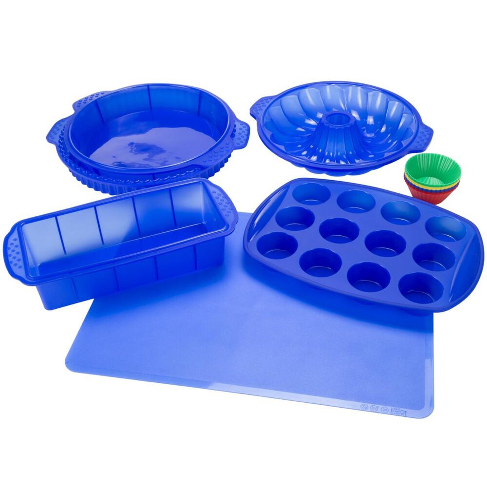 Timberlake Classic Cuisine 18-Piece Silicone Bakeware Set in Blue, , large