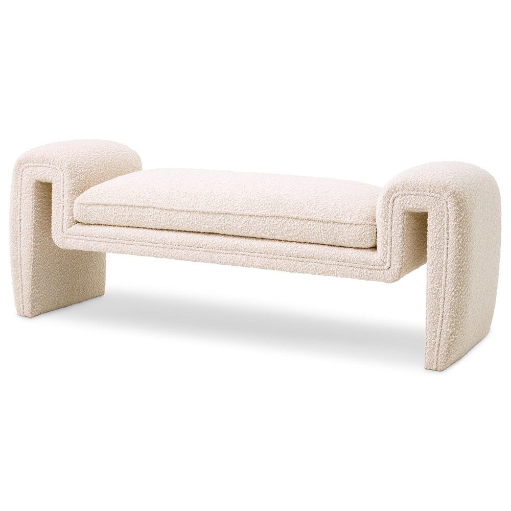 Eichholtz Tondo Small Bench in Boucle Cream, , large