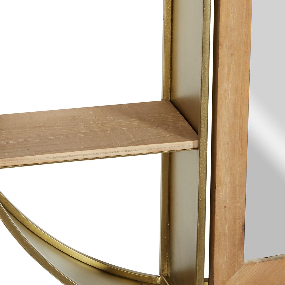 Maple and Jade 28&quot; x 27&quot; Wall Shelf in Gold, , large