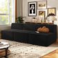 Furniture of America Facil 3-Piece Modular Armless Sofa in Black, , large