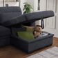Lilola Home Kipling II 92.5" Stationary Sleeper Sofa in Dark Gray, , large