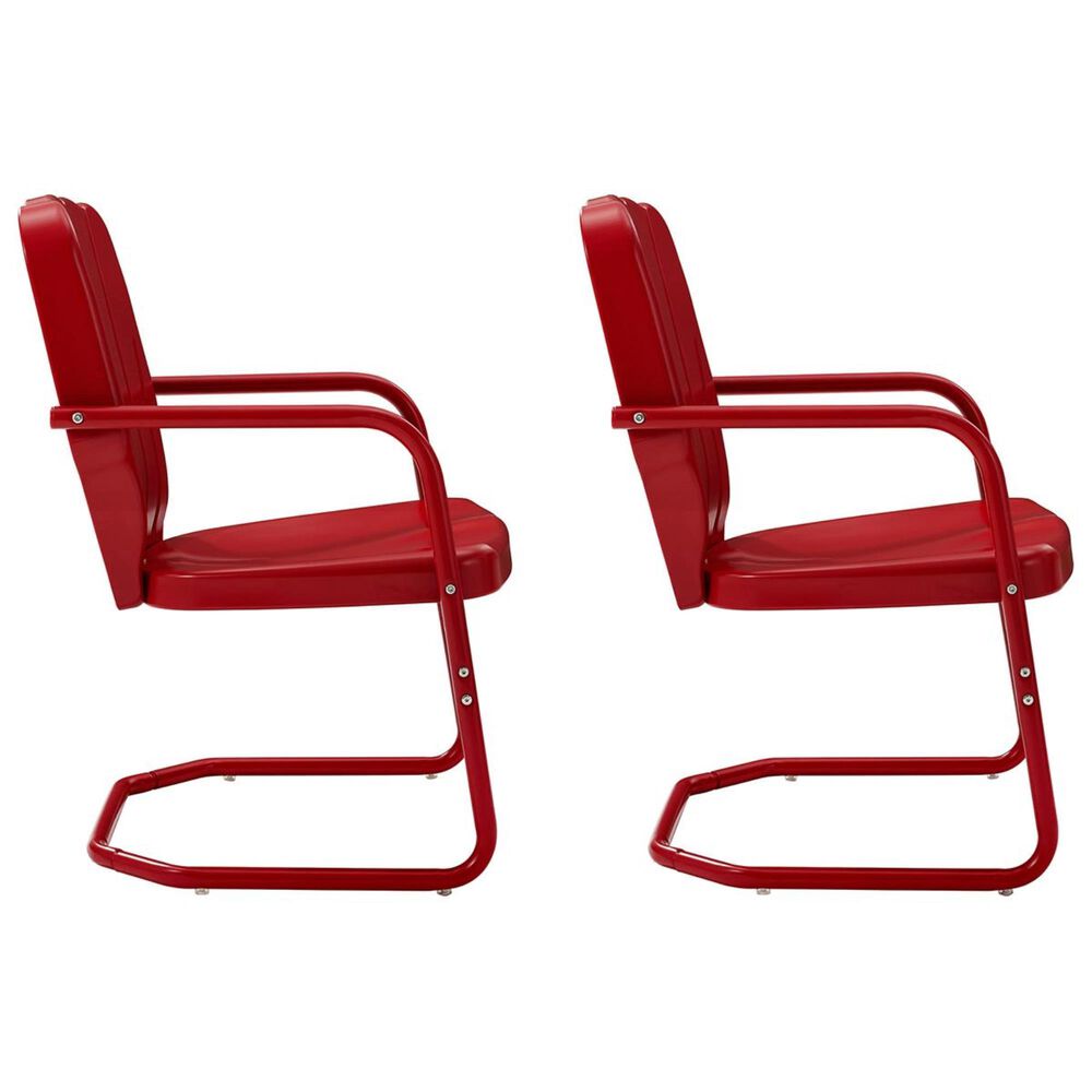 Crosley Furniture Ridgeland Metal Chair in Red &#40;Set of 2&#41;, , large