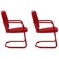 Crosley Furniture Ridgeland Metal Chair in Red (Set of 2), , large