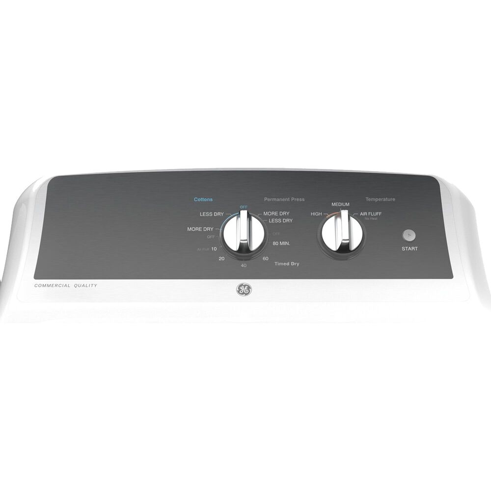 GE Appliances 6.2 Cu. Ft. Electric Dryer in White and Stainless Steel, , large