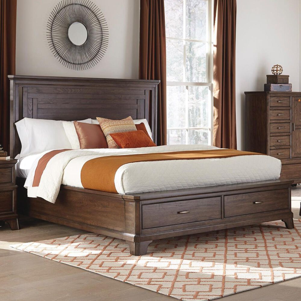 Hawthorne Furniture Telluride King Storage Bed in Vintage Oak Shop NFM
