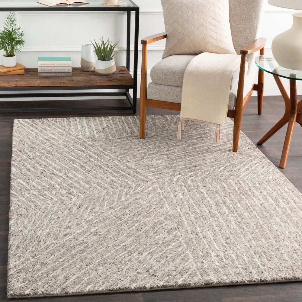 Surya Falcon Brown, White, Black and Taupe 8&#39; x 10&#39; Area Rug, , large