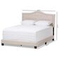 Baxton Studio Emerson King Upholstered Panel Bed in Light Beige, , large