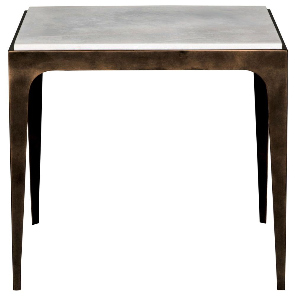Vanguard Furniture Hancock Side Table in French Brass and Honed Agaria