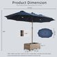 HOMLUX 2-Piece 14.5 ft Patio Umbrella Set in Dark Blue, , large