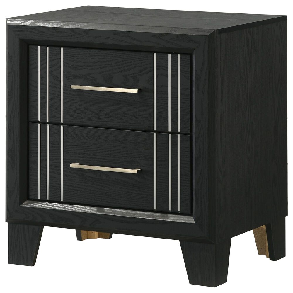 Crown Mark Charlie 2-Drawer Nightstand in Charcoal, , large