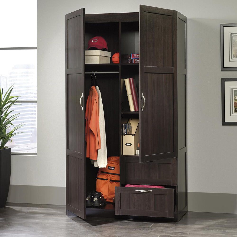 Sauder Wardrobe Storage in Cinnamon Cherry NFM