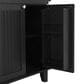 HOMLUX Farmhouse Kitchen Island with Drop Leaf and 2 Stools in Black, Natural and Rustic Brown, , large