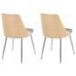 Lumisource Anabelle Side Chair with Grey Cushion in Chrome and Natural (Set of 2), , large