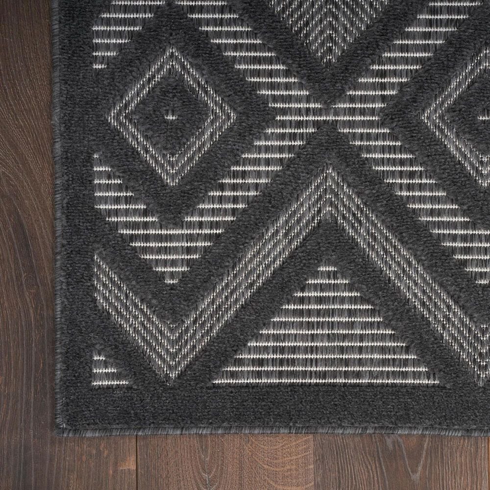 Nourison Versatile 4&#39; x 6&#39; Charcoal and Black Indoor/Outdoor Area Rug, , large