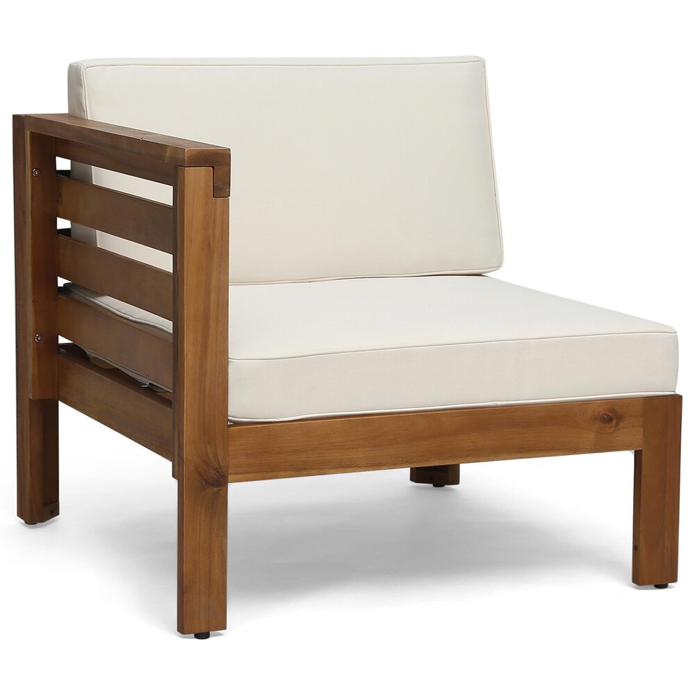 Hearth and Haven Cambridge 5-Piece Patio Conversation Set with Beige Cushion in Teak, , large