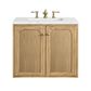 James Martin Vanities Laurent 30" Single Bathroom Vanity in Light Natural Oak with 3 cm Ethereal Noctis Quartz Top and Rectangular Sink, , large