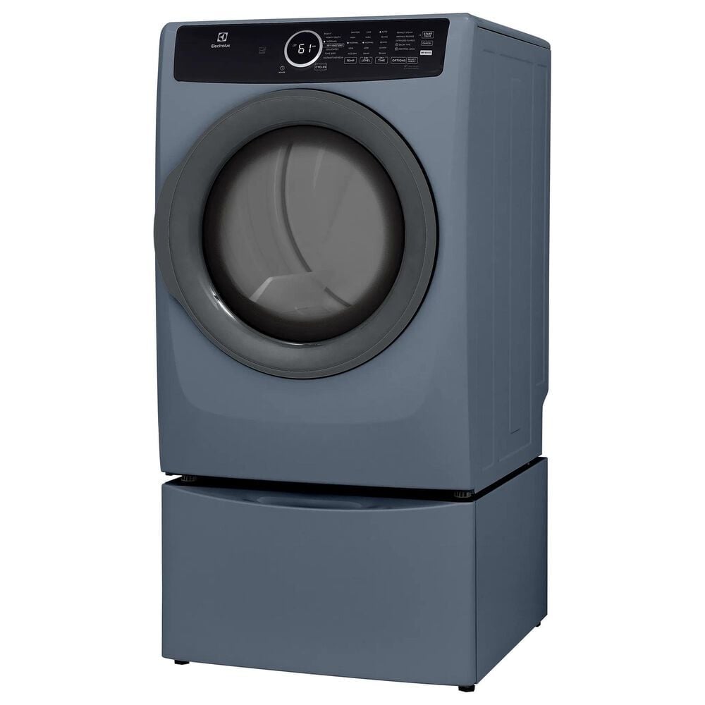Electrolux 400 Series 4.5 Cu. Ft. Front Load Washer and 8 Cu. Ft. Electric Dryer Laundry Pair with Two Pedestal Storage Drawers in Denim Blue, , large