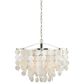 Vaxcel Lighting Elsa 3-Light Coastal Capiz Shell Waterfall Pendant in Satin Nickel, , large