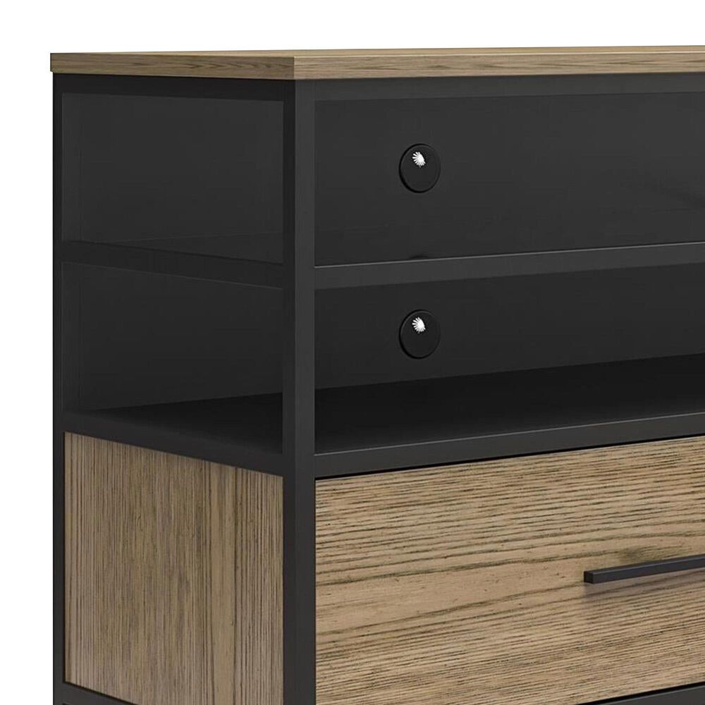 DHP Structure 60&quot; TV Stand in Sterling Oak, Matte Black and Smoked Black, , large
