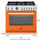 Bertazzoni Professional 5.7 Cu. Ft. Freestanding Dual Fuel Range in Arancio, , large