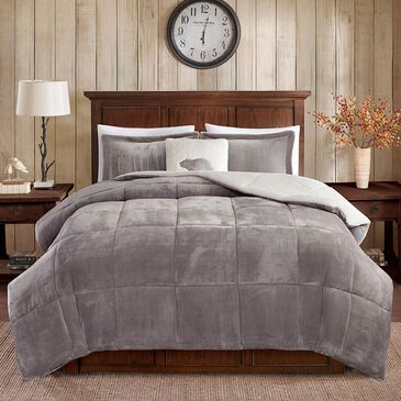 Hampton Park Alton 4-Piece Full/Queen Comforter Set in Grey and Ivory, , large