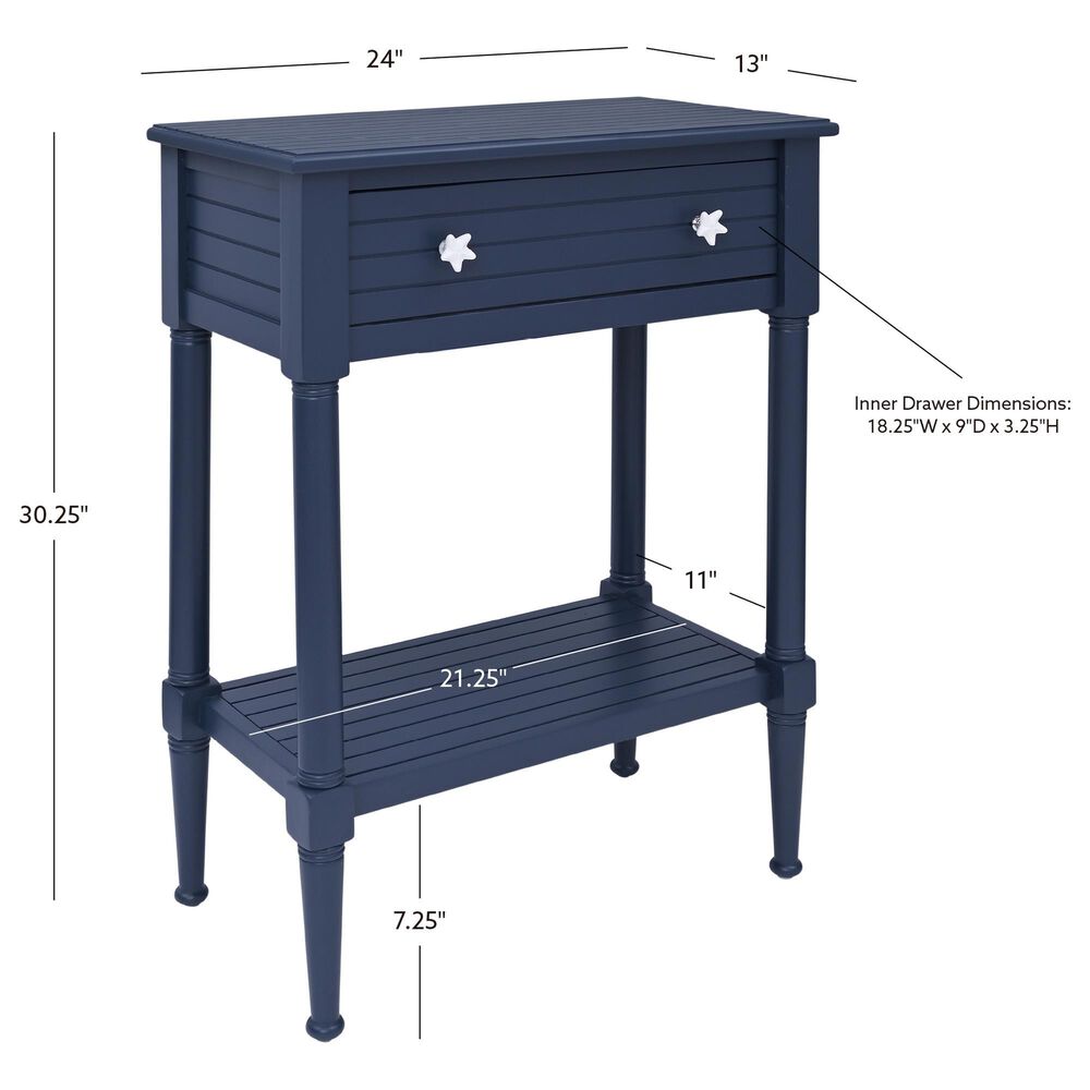 Linon Home Decor Seaboard Accent Table in Navy, , large