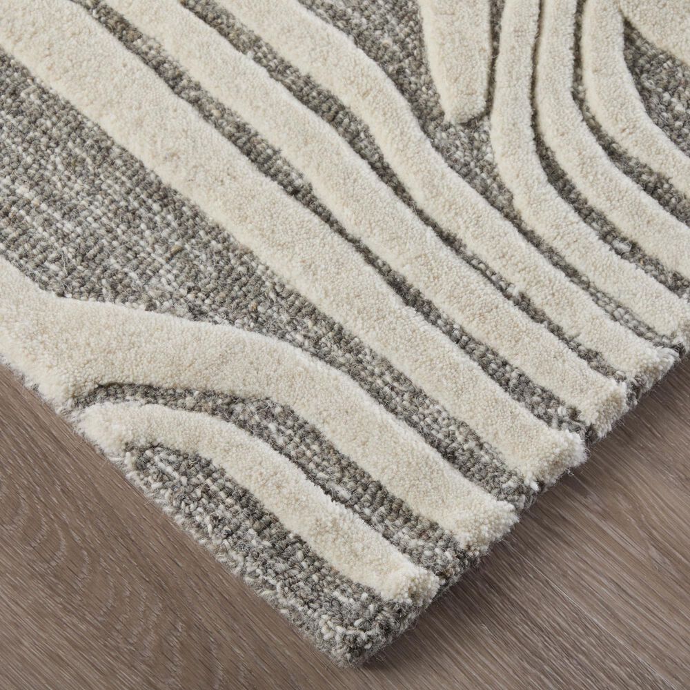 Feizy Kimball Gray and Ivory 3&#39;6&quot; x 5&#39;6&quot; Area Rug, , large