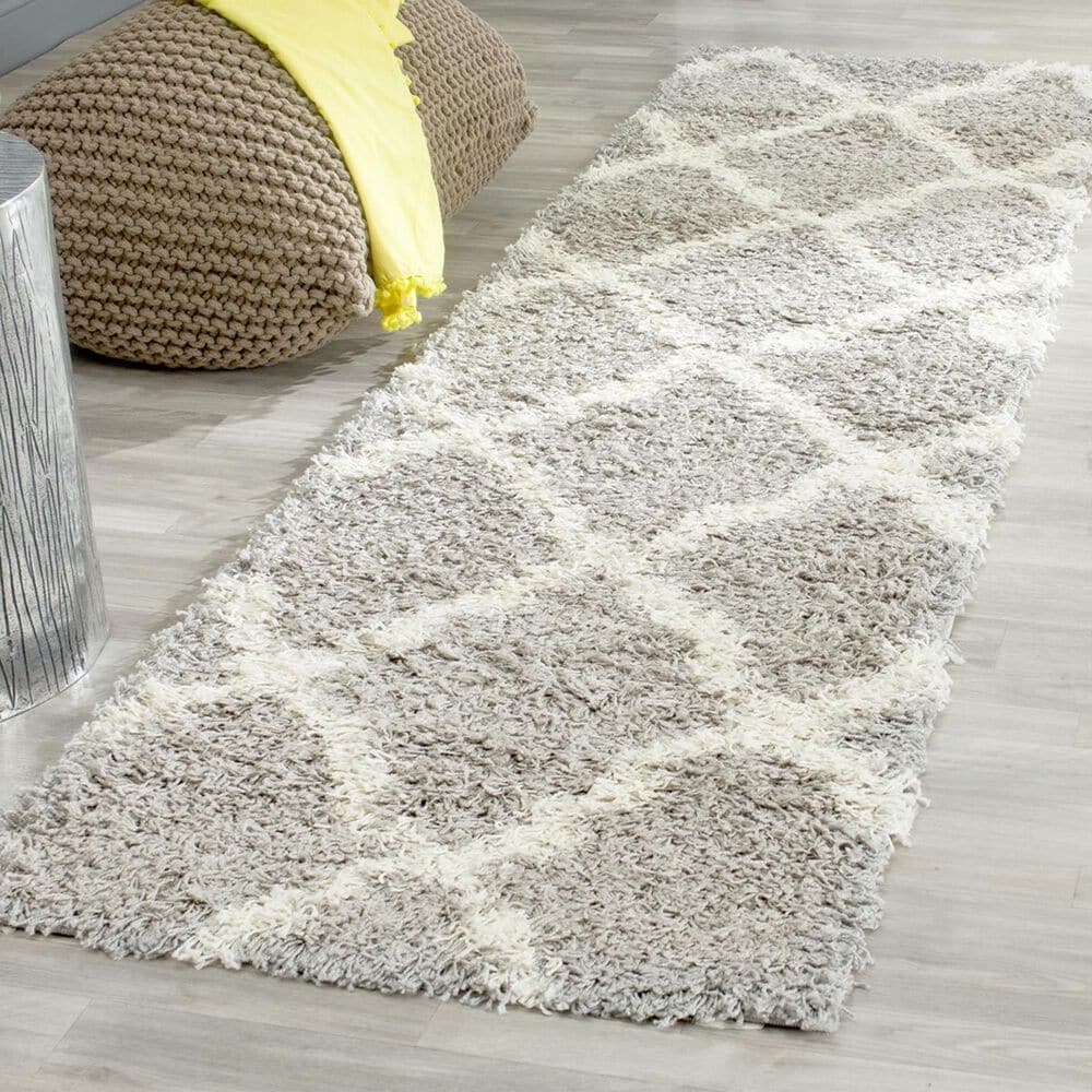 Safavieh Dallas Shag SGD257G-26 2&#39;3&quot; x 6&#39; Grey/Ivory Runner, , large