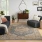 Nourison Sahar 7"10" x 10"4" Ivory and Blue Area Rug, , large