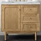 James Martin Vanities Laurent 36" Single Bathroom Vanity in Light Natural Oak with 3 cm Victorian Silver Quartz Top and Rectangular Sink, , large
