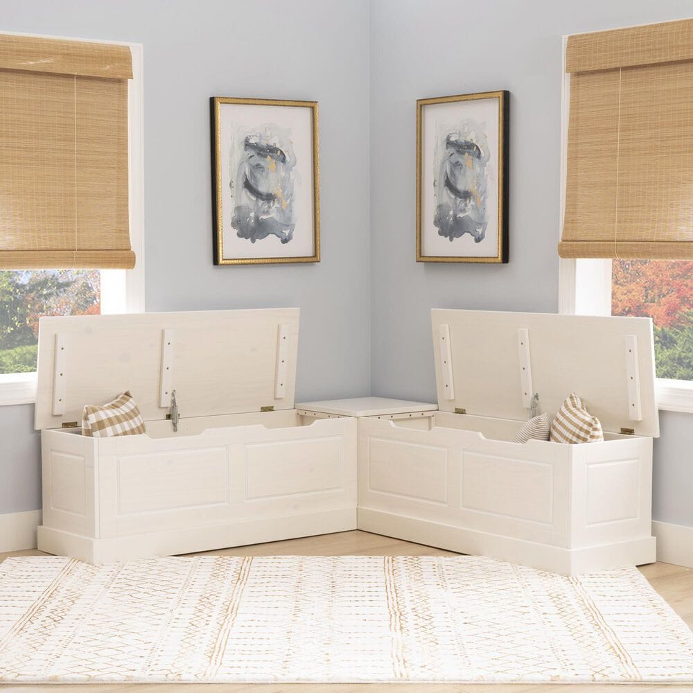 Linon Home Decor Tobin Backless Nook in White, , large