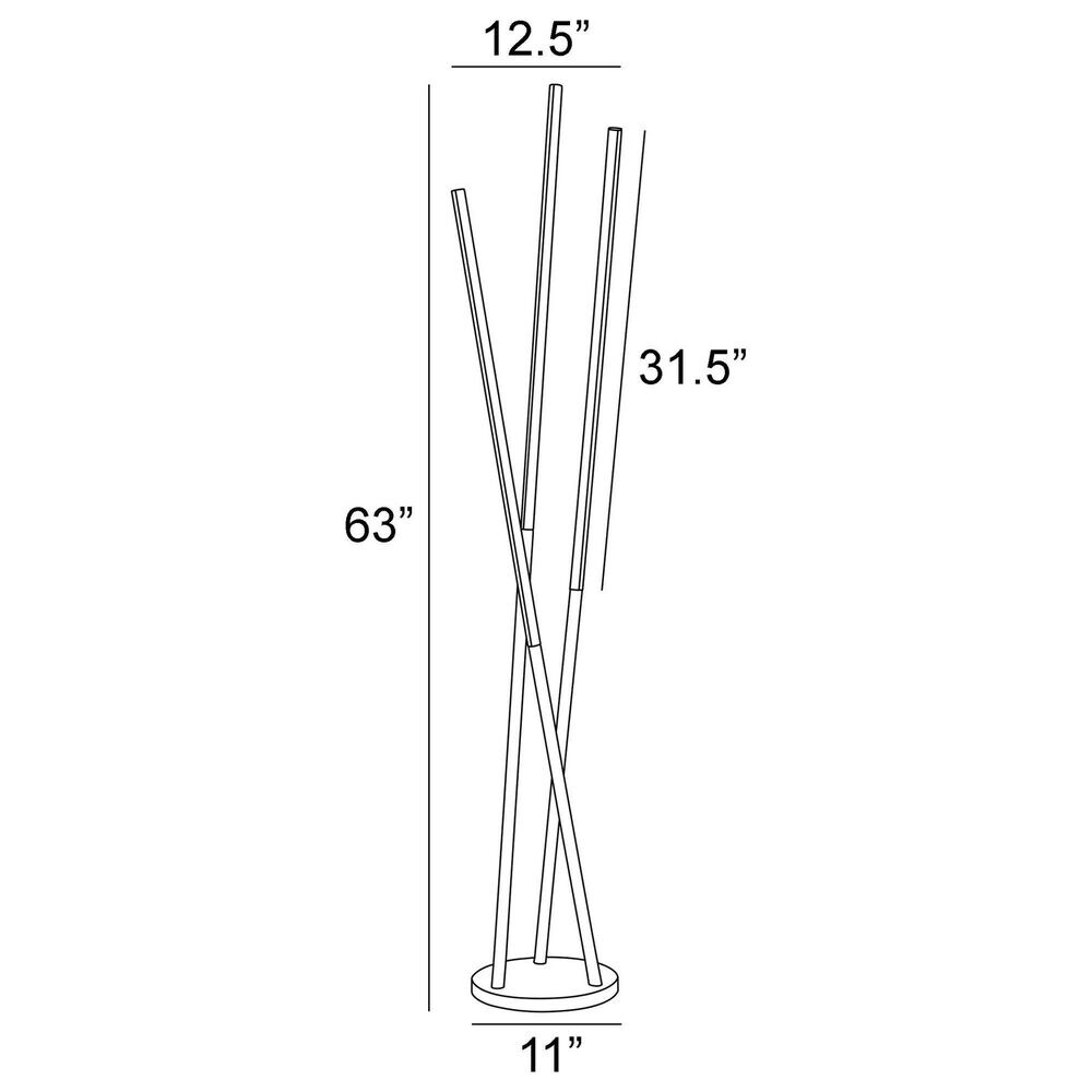 Lite Source Lorant 3-Light LED Floor Lamp in Black, , large
