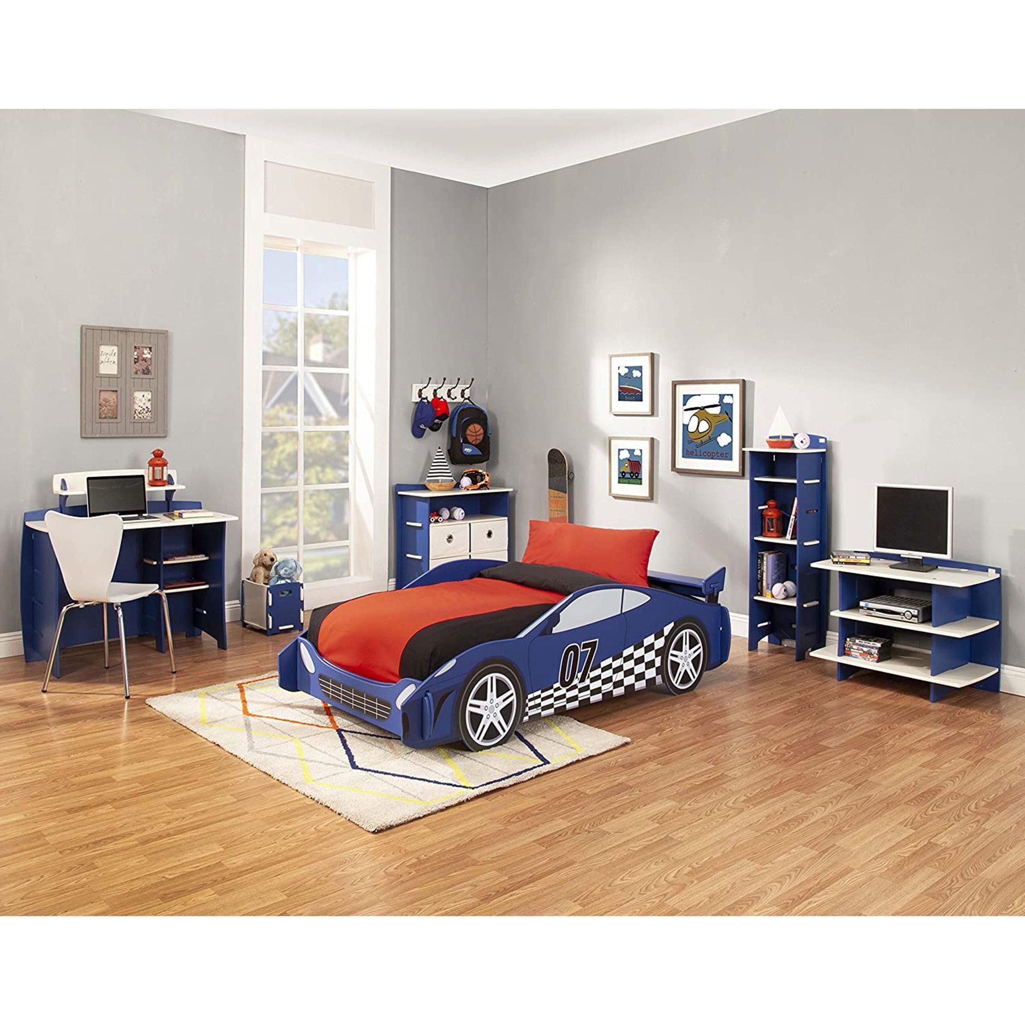 White bedroom set with desk discount