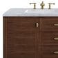 James Martin Vanities Amberly 72" Double Bathroom Vanity in Walnut with 3 cm Carrara White Marble Top and Rectangular Sinks, , large