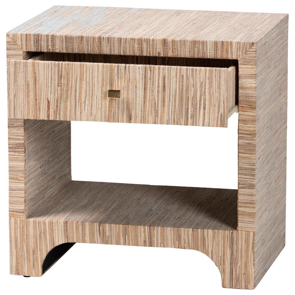 Baxton Studio Julia 1-Drawer Nightstand in Natural, , large